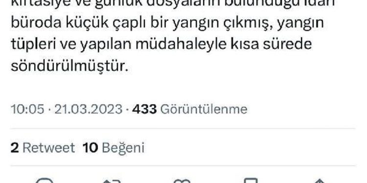 AFAD’da idari büroda çıkan yangın söndürüldü