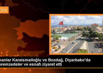 Bakanlar Karaismailoğlu ve Bozdağ, Diyarbakır’da depremzedeler ve esnafı ziyaret etti