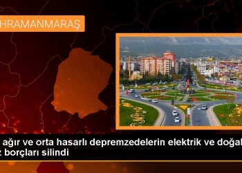Evi ağır ve orta hasarlı depremzedelerin elektrik ve doğal gaz borçları silindi