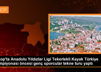 Sinop’ta Anadolu Yıldızlar Ligi Tekerlekli Kayak Türkiye Şampiyonası öncesi genç sporcular için tekne turu düzenlendi