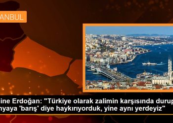 Emine Erdoğan: “Türkiye olarak zalimin karşısında durup dünyaya ‘barış’ diye haykırıyorduk, yine aynı yerdeyiz”