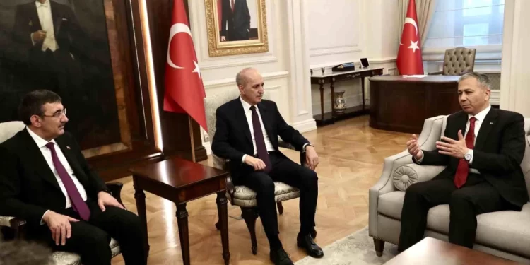 TBMM Başkanı Numan Kurtulmuş, İçişleri Bakanı Ali Yerlikaya’yı ziyaret etti